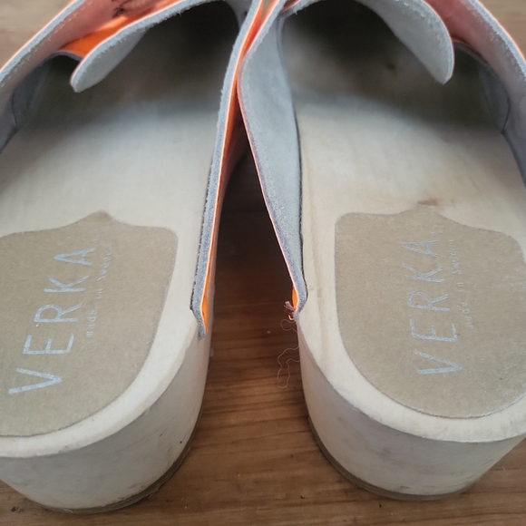Verka Swedish Neon Orange Women's Clogs Sz 39 US 8-8.5 - Picture 11 of 16